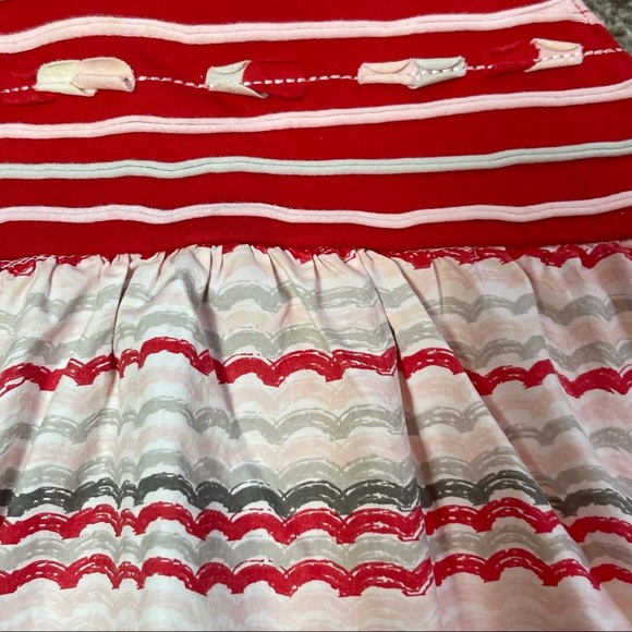 Deux par deux Red Tiered Girls Dress 2 - Picture 4 of 5